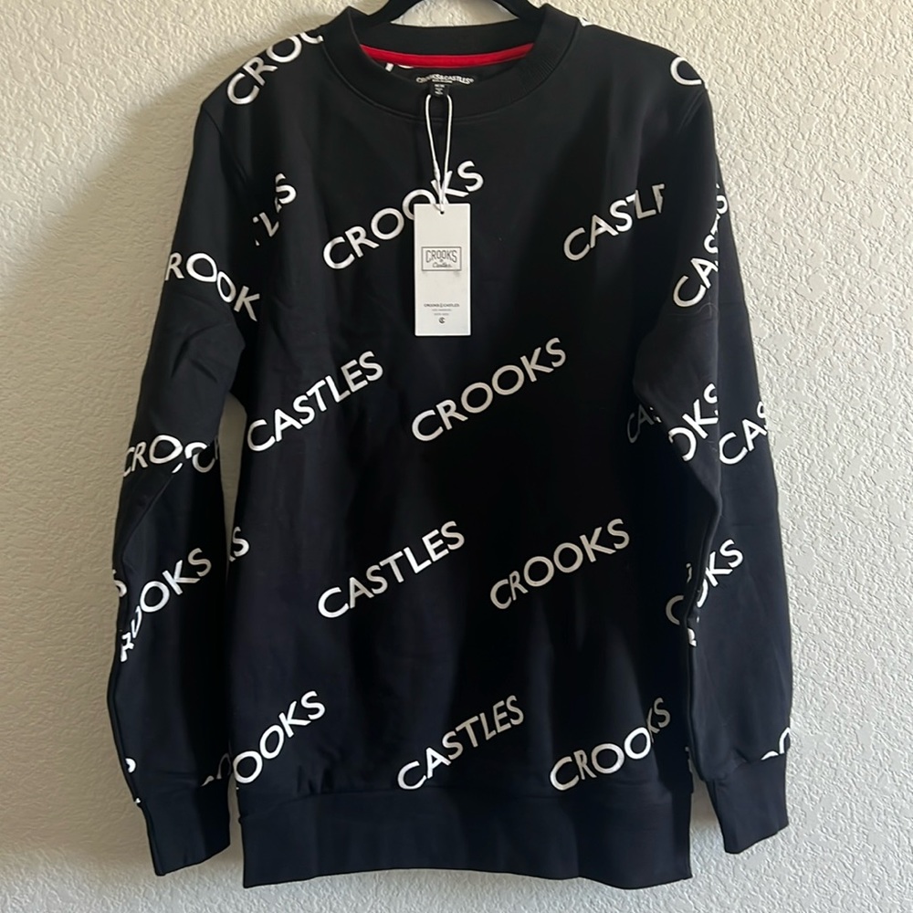 NWT Crooks & Castles All Over Printed Crewneck Sweatshirt